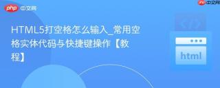 HTML5打空格怎么输入_常用空格实体代码与快捷键操作【教程】