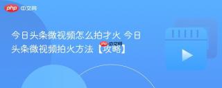 今日头条微视频怎么拍才火 今日头条微视频拍火方法【攻略】