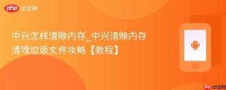 中兴怎样清除内存_中兴清除内存清理垃圾文件攻略【教程】