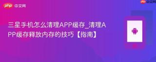 三星手机怎么清理APP缓存_清理APP缓存释放内存的技巧【指南】
