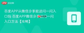 百度APP从微信分享能进问一问入口吗 百度APP微信分享进问一问入口方法【攻略】
