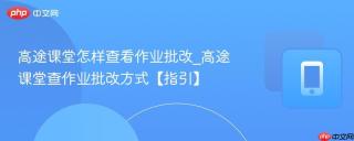 高途课堂怎样查看作业批改_高途课堂查作业批改方式【指引】