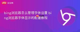 bing浏览器怎么管理字体设置 bing浏览器字体显示的配置教程