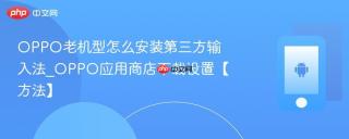OPPO老机型怎么安装第三方输入法_OPPO应用商店下载设置【方法】