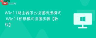 Win11路由器怎么设置桥接模式 Win11桥接模式设置步骤【教程】