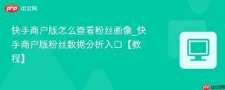 快手商户版怎么查看粉丝画像_快手商户版粉丝数据分析入口【教程】