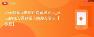 vivo隐私设置如何隐藏联系人_vivo隐私设置联系人隐藏与显示【教程】