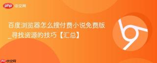 百度浏览器怎么搜付费小说免费版_寻找资源的技巧【汇总】