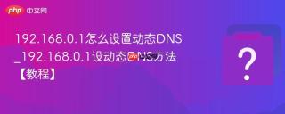 192.168.0.1怎么设置动态DNS_192.168.0.1设动态DNS方法【教程】