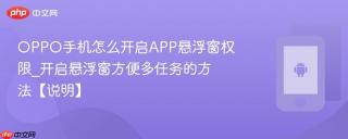 OPPO手机怎么开启APP悬浮窗权限_开启悬浮窗方便多任务的方法【说明】