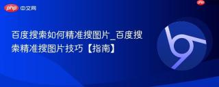 百度搜索如何精准搜图片_百度搜索精准搜图片技巧【指南】