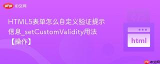 HTML5表单怎么自定义验证提示信息_setCustomValidity用法【操作】