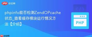 phpinfo能否检测ZendOPcache状态_查看缓存模块运行情况方法【介绍】