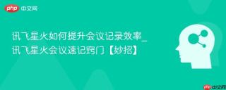 讯飞星火如何提升会议记录效率_讯飞星火会议速记窍门【妙招】
