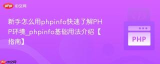 新手怎么用phpinfo快速了解PHP环境_phpinfo基础用法介绍【指南】