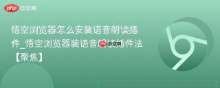 悟空浏览器怎么安装语音朗读插件_悟空浏览器装语音朗读插件法【聚焦】