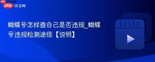 蝴蝶号怎样查自己是否违规_蝴蝶号违规检测途径【说明】