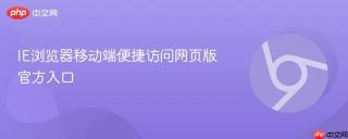IE浏览器移动端便捷访问网页版官方入口