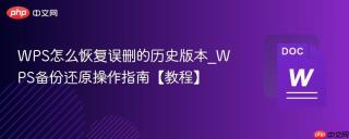 WPS怎么恢复误删的历史版本_WPS备份还原操作指南【教程】