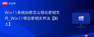 Win11系统加密怎么导出密钥文件_Win11导出密钥文件法【贴士】