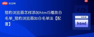 猎豹浏览器怎样添加html5播放白名单_猎豹浏览器加白名单法【配置】