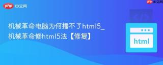 机械革命电脑为何播不了html5_机械革命修html5法【修复】