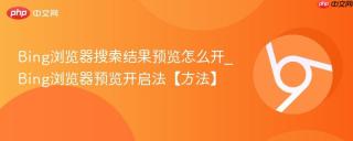 Bing浏览器搜索结果预览怎么开_Bing浏览器预览开启法【方法】