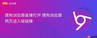 搜狗浏览器直接打开 搜狗浏览器网页进入版链接