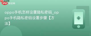 oppo手机怎样设置隐私密码_oppo手机隐私密码设置步骤【方法】