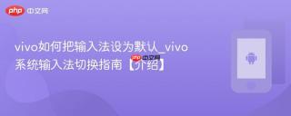 vivo如何把输入法设为默认_vivo系统输入法切换指南【介绍】