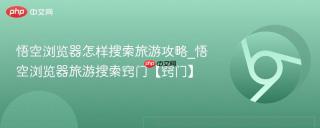 悟空浏览器怎样搜索旅游攻略_悟空浏览器旅游搜索窍门【窍门】