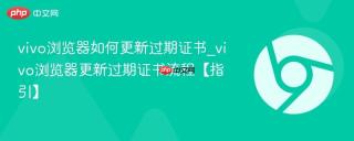 vivo浏览器如何更新过期证书_vivo浏览器更新过期证书流程【指引】