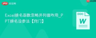excel排名函数忽略并列值咋用_ppt排名设参法【窍门】