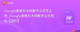 Google表格文本转数字公式怎么用_Google表格文本转数字公式用法【进阶】