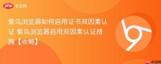 紫鸟浏览器如何启用证书双因素认证 紫鸟浏览器启用双因素认证措施【攻略】