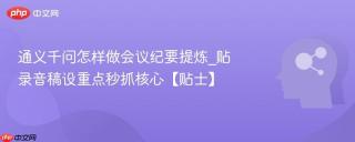 通义千问怎样做会议纪要提炼_贴录音稿设重点秒抓核心【贴士】