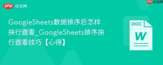 GoogleSheets数据排序后怎样换行查看_GoogleSheets排序换行查看技巧【心得】