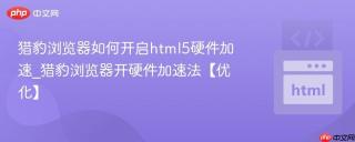 猎豹浏览器如何开启html5硬件加速_猎豹浏览器开硬件加速法【优化】