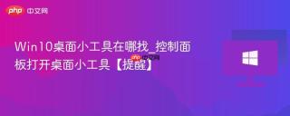 win10桌面小工具在哪找_控制面板打开桌面小工具【提醒】