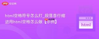 html空格符号怎么打_段落首行缩进用html空格怎么做【示例】