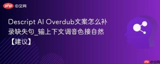 descript ai overdub文案怎么补录缺失句_输上下文调音色接自然【建议】