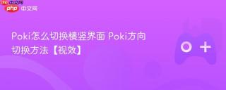 Poki怎么切换横竖界面 Poki方向切换方法【视效】