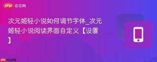 次元姬轻小说如何调节字体_次元姬轻小说阅读界面自定义【设置】