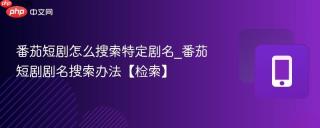 番茄短剧怎么搜索特定剧名_番茄短剧剧名搜索办法【检索】
