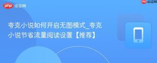夸克小说如何开启无图模式_夸克小说节省流量阅读设置【推荐】