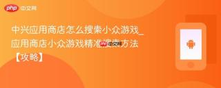 中兴应用商店怎么搜索小众游戏_应用商店小众游戏精准搜索方法【攻略】