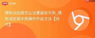 搜狗浏览器怎么设置鼠标手势_搜狗浏览器手势操作开启方法【技巧】