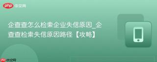 企查查怎么检索企业失信原因_企查查检索失信原因路径【攻略】