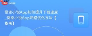 悟空小说App如何提升下载速度_悟空小说App网络优化方法【指南】