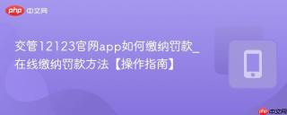 交管12123官网app如何缴纳罚款_在线缴纳罚款方法【操作指南】